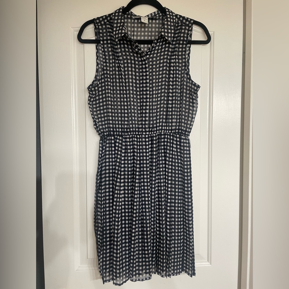 American Rag Cie Plaid Black and White Dress Size M